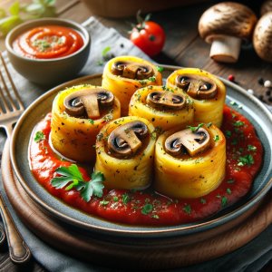 potato rolls stuffed with mushroom